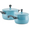 image:imageFarberware 120 Limited Edition Stainless Steel Cookware Pots and Pans Set with Prestige Kitchen Tools 10 Piece Aqua BlueAqua Blue