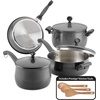 image:imageFarberware 120 Limited Edition Stainless Steel Cookware Pots and Pans Set with Prestige Kitchen Tools 10 Piece Aqua BluePewter Gray