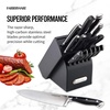 image:imageFarberware 15Piece Forged Triple Riveted Knife Block Set High CarbonStainless Steel Kitchen Knives RazorSharp Knife Set with Wood Block BlackBlack