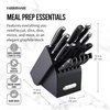 image:imageFarberware 15Piece Forged Triple Riveted Knife Block Set High CarbonStainless Steel Kitchen Knives RazorSharp Knife Set with Wood Block BlackBlack