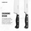 image:imageFarberware 15Piece Forged Triple Riveted Knife Block Set High CarbonStainless Steel Kitchen Knives RazorSharp Knife Set with Wood Block BlackGraphite