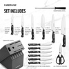 image:imageFarberware 15Piece Forged Triple Riveted Knife Block Set High CarbonStainless Steel Kitchen Knives RazorSharp Knife Set with Wood Block BlackGraphite