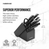 image:imageFarberware 15Piece Forged Triple Riveted Knife Block Set High CarbonStainless Steel Kitchen Knives RazorSharp Knife Set with Wood Block BlackGraphite