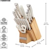 image:imageFarberware 15Piece Forged Triple Riveted Knife Block Set High CarbonStainless Steel Kitchen Knives RazorSharp Knife Set with Wood Block BlackNatural 2