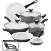 image:imageFarberware 17490 Ceramic Dishwasher Safe Nonstick Cookware Set  Pots and Pans Set  12 Piece BlueGray