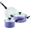image:imageFarberware 17490 Ceramic Dishwasher Safe Nonstick Cookware Set  Pots and Pans Set  12 Piece BlueLavender