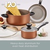 image:imageFarberware 21925 High Performance Nonstick Cookware Set  Pots and Pans Set Dishwasher Safe  17 Piece SilverChampagne