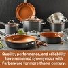 image:imageFarberware 21925 High Performance Nonstick Cookware Set  Pots and Pans Set Dishwasher Safe  17 Piece SilverGray
