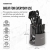 image:imageFarberware 30Piece SpinandStore Knife and Kitchen Tool Set with Rotating Storage Caddy High CarbonStainless Steel Kitchen Knives RazorSharp Knife Set BlackBlack