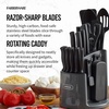 image:imageFarberware 30Piece SpinandStore Knife and Kitchen Tool Set with Rotating Storage Caddy High CarbonStainless Steel Kitchen Knives RazorSharp Knife Set BlackBlack