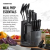 image:imageFarberware 30Piece SpinandStore Knife and Kitchen Tool Set with Rotating Storage Caddy High CarbonStainless Steel Kitchen Knives RazorSharp Knife Set BlackBlack