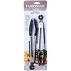 image:imageFarberware Classic Stainless Steel Tongs Set Of 2 BlackMini Nylon Tipped Tongs