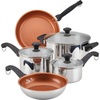 image:imageFarberware Classic Traditions Stainless Steel Cookware Induction Pots and Pans Set with Prestige Cooking Utensils 12 Piece  Stainless Steel