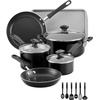 image:imageFarberware Cookstart Aluminum Nonstick Cookware Set 15PieceBlack