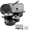 image:imageFarberware Cookstart Aluminum Nonstick Cookware Set 15PieceBlack