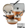 image:imageFarberware Cookstart Aluminum Nonstick Cookware Set 15PieceCopper