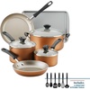image:imageFarberware Cookstart Aluminum Nonstick Cookware Set 15PieceCopper