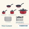 image:imageFarberware Cookstart Aluminum Nonstick Cookware Set 15PieceRed