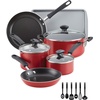 image:imageFarberware Cookstart Aluminum Nonstick Cookware Set 15PieceRed