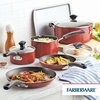 image:imageFarberware Cookstart Aluminum Nonstick Cookware Set 15PieceRed