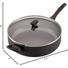 image:imageFarberware Dishwasher Safe Nonstick Aluminum Jumbo Cooker Chefs Pan with Lid and Helper Handle Kitchen Cookware 6Quart ChampagneBlack