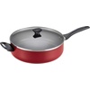 image:imageFarberware Dishwasher Safe Nonstick Aluminum Jumbo Cooker Chefs Pan with Lid and Helper Handle Kitchen Cookware 6Quart ChampagneRed