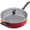 image:imageFarberware Dishwasher Safe Nonstick Aluminum Jumbo Cooker Chefs Pan with Lid and Helper Handle Kitchen Cookware 6Quart ChampagneRed