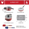 image:imageFarberware Disney Bon Voyage Ceramic Nonstick Pots and Pans Set with Baking SheetCookie Pan and Disney Home Kitchen Tools 8 Piece Non Stick Cookware Set  RedRed