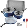 image:imageFarberware Disney Bon Voyage Ceramic Nonstick Pots and Pans Set with Baking SheetCookie Pan and Disney Home Kitchen Tools 8 Piece Non Stick Cookware Set  RedBlue