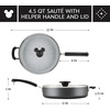 image:imageFarberware Disney Monochrome Ceramic Cookware Nonstick Saute Pan with Lid and Helper Handle Dishwasher Safe 45 Quart  BlackSaute Pan 45 Quart