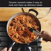 image:imageFarberware Disney Monochrome Ceramic Cookware Nonstick Saute Pan with Lid and Helper Handle Dishwasher Safe 45 Quart  BlackSaute Pan 45 Quart