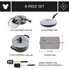 image:imageFarberware Disney Monochrome Ceramic Nonstick Cookware Pots and Pans with BakingBakeware Cookie Pan and Kitchen Cooking Tool Set Dishwasher Safe 8 Piece Cookware Set  Black