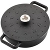 image:imageFarberware Disney Monochrome Pre Seasoned Cast Iron Shallow Casserole Pan with Lid 3 Quart  Black