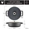image:imageFarberware Disney Monochrome Pre Seasoned Cast Iron Shallow Casserole Pan with Lid 3 Quart  Black