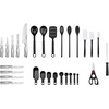 image:imageFarberware FPP12P 12Piece HighCarbon Stamped Stainless Steel Knife Block Set Black Block30Piece Knife Block and Tool Set