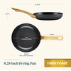image:imageFarberware Forged Induction Ceramic Nonstick Fry PanSkillet Dishwasher Safe Gold Color Stainless Steel Handle 1225 Inch Frying Pan  TaupeBlack