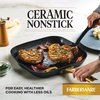 image:imageFarberware Forged Induction Ceramic Nonstick Fry PanSkillet Dishwasher Safe Gold Color Stainless Steel Handle 1225 Inch Frying Pan  TaupeBlack