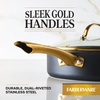 image:imageFarberware Forged Induction Ceramic Nonstick Fry PanSkillet Dishwasher Safe Gold Color Stainless Steel Handle 1225 Inch Frying Pan  TaupeBlack