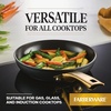 image:imageFarberware Forged Induction Ceramic Nonstick Fry PanSkillet Dishwasher Safe Gold Color Stainless Steel Handle 1225 Inch Frying Pan  TaupeBlack