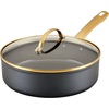 image:imageFarberware Forged Induction Ceramic Nonstick Fry PanSkillet Dishwasher Safe Gold Color Stainless Steel Handle 1225 Inch Frying Pan  TaupeBlack