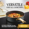 image:imageFarberware Forged Induction Ceramic Nonstick Fry PanSkillet Dishwasher Safe Gold Color Stainless Steel Handle 1225 Inch Frying Pan  TaupeBlack