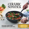 image:imageFarberware Forged Induction Ceramic Nonstick Fry PanSkillet Dishwasher Safe Gold Color Stainless Steel Handle 1225 Inch Frying Pan  TaupeBlack
