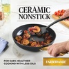 image:imageFarberware Forged Induction Ceramic Nonstick Fry PanSkillet Dishwasher Safe Gold Color Stainless Steel Handle 1225 Inch Frying Pan  TaupeBlack