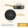 image:imageFarberware Forged Induction Ceramic Nonstick Fry PanSkillet Dishwasher Safe Gold Color Stainless Steel Handle 1225 Inch Frying Pan  TaupeBlack