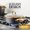image:imageFarberware Forged Induction Ceramic Nonstick Fry PanSkillet Dishwasher Safe Gold Color Stainless Steel Handle 1225 Inch Frying Pan  TaupeBlack