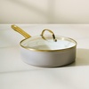 image:imageFarberware Forged Induction Ceramic Nonstick Fry PanSkillet Dishwasher Safe Gold Color Stainless Steel Handle 1225 Inch Frying Pan  TaupeTaupe