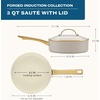 image:imageFarberware Forged Induction Ceramic Nonstick Fry PanSkillet Dishwasher Safe Gold Color Stainless Steel Handle 1225 Inch Frying Pan  TaupeTaupe
