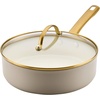 image:imageFarberware Forged Induction Ceramic Nonstick Fry PanSkillet Dishwasher Safe Gold Color Stainless Steel Handle 1225 Inch Frying Pan  TaupeTaupe