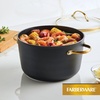 image:imageFarberware Forged Induction Ceramic Nonstick Sauce PanSoup Pot Dishwasher Safe Gold Color Stainless Steel Handle 3 Quart  TaupeBlack and Gold