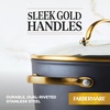image:imageFarberware Forged Induction Ceramic Nonstick Sauce PanSoup Pot Dishwasher Safe Gold Color Stainless Steel Handle 3 Quart  TaupeBlack and Gold